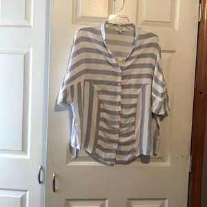 Blue and white striped shirt